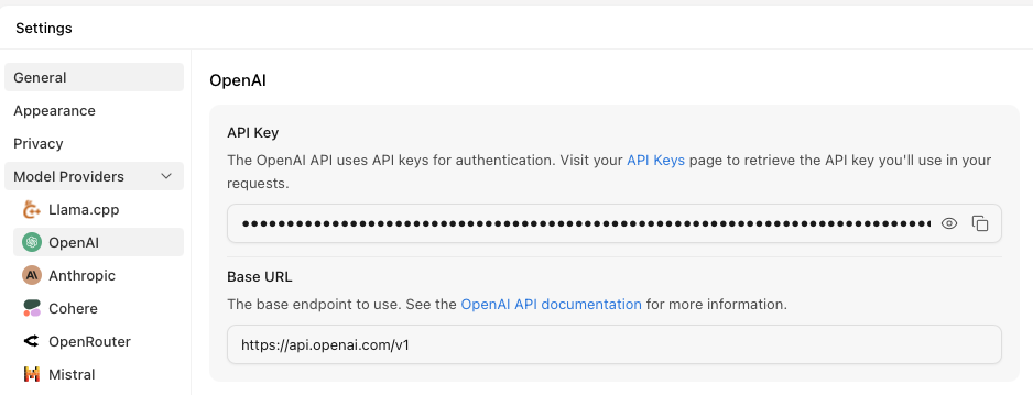 Enable OpenAI models