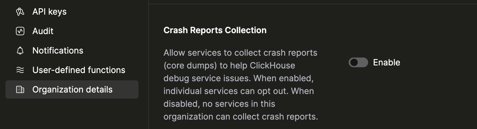 Crash reports collection