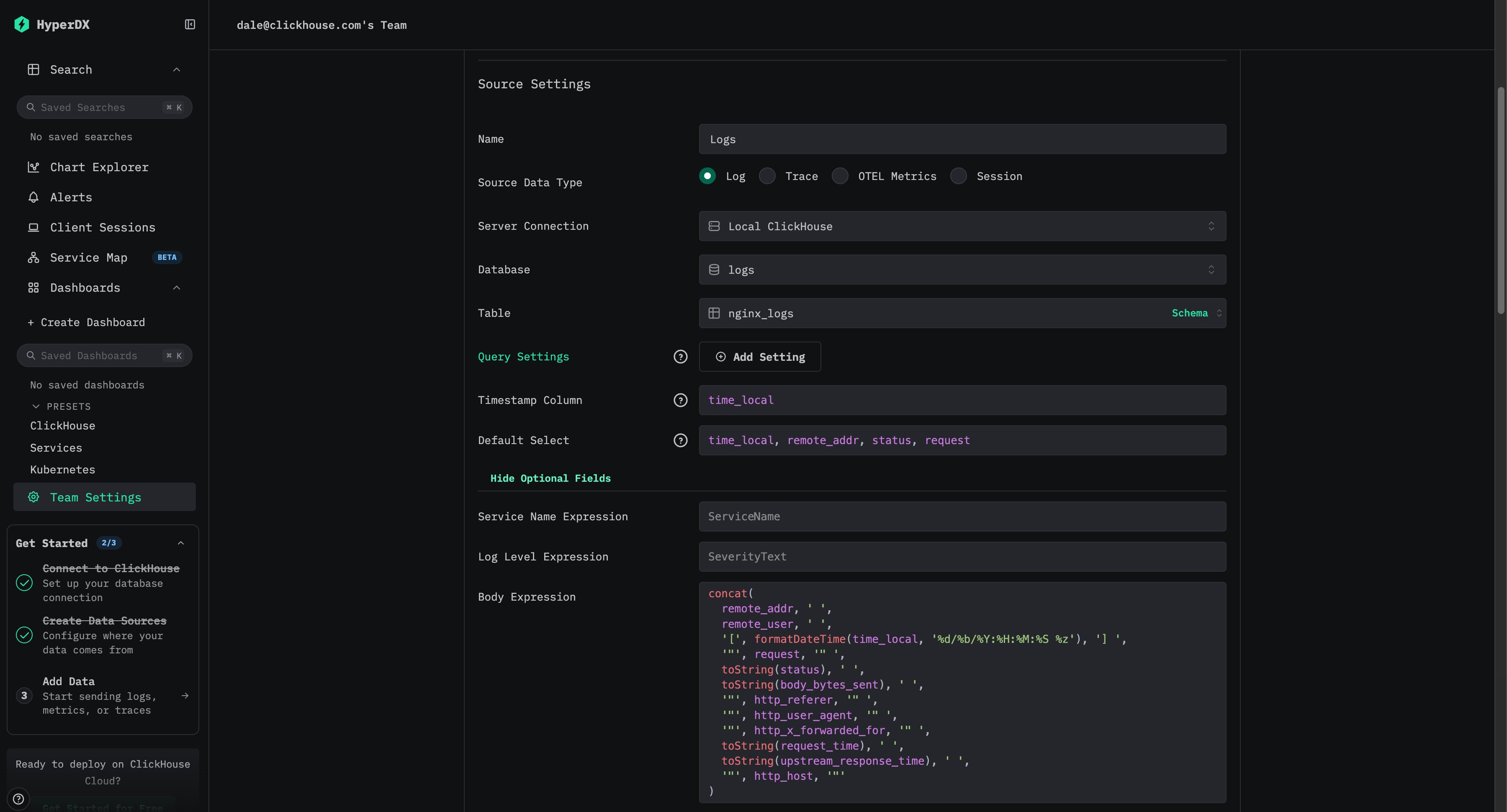 Create datasource - vector