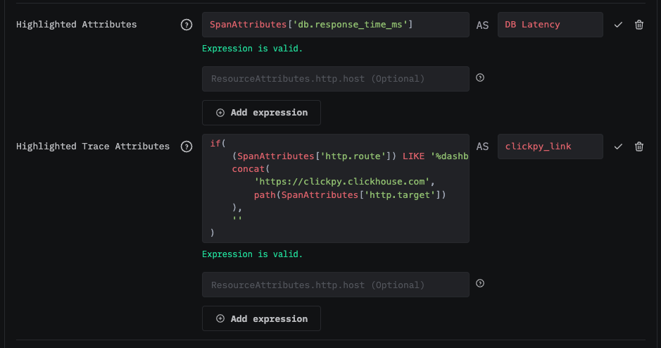 Highlighted Attributes configuration