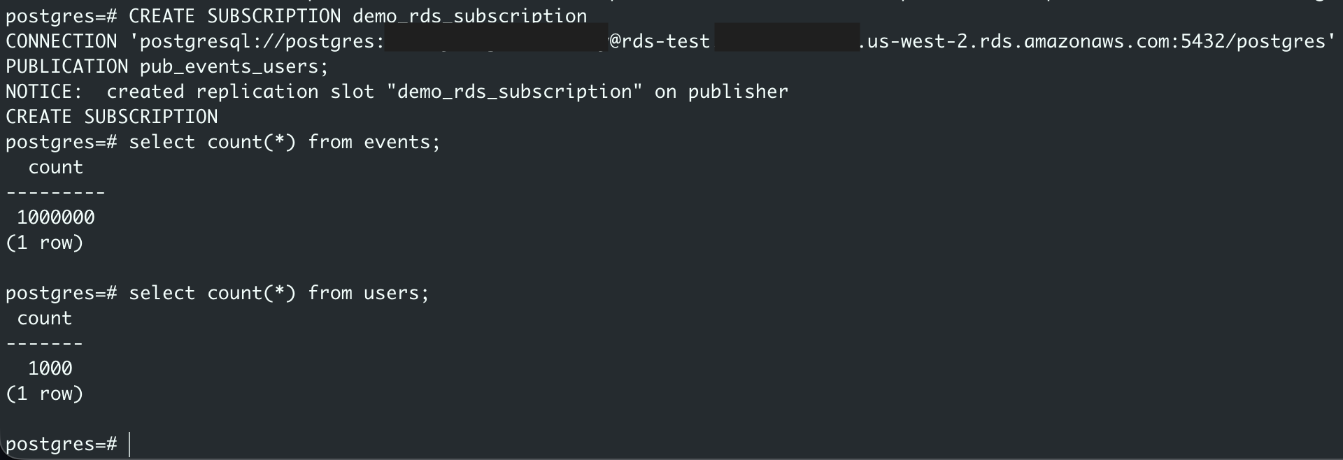Migration Result after Logical Replication