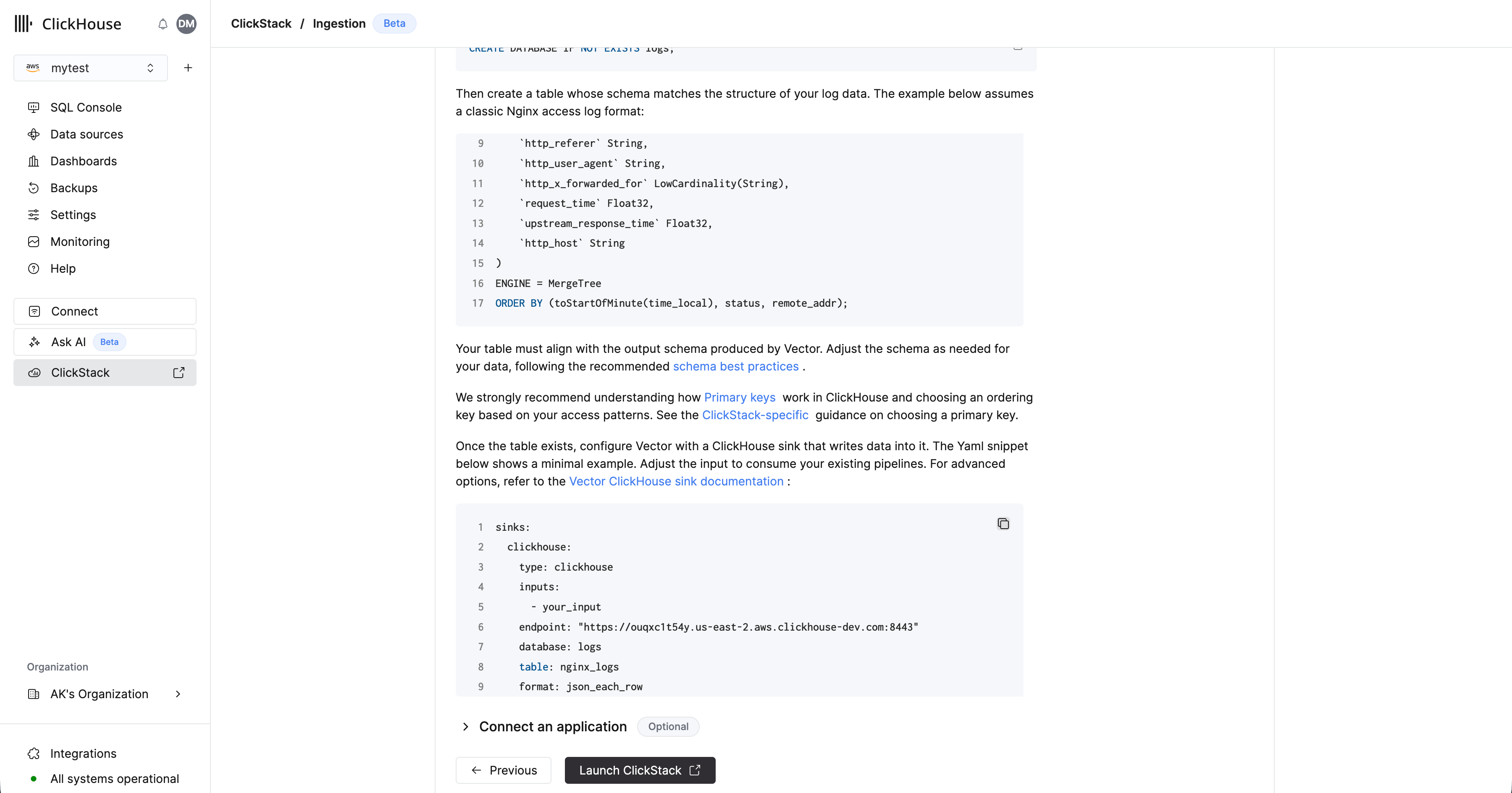 Vector configuration